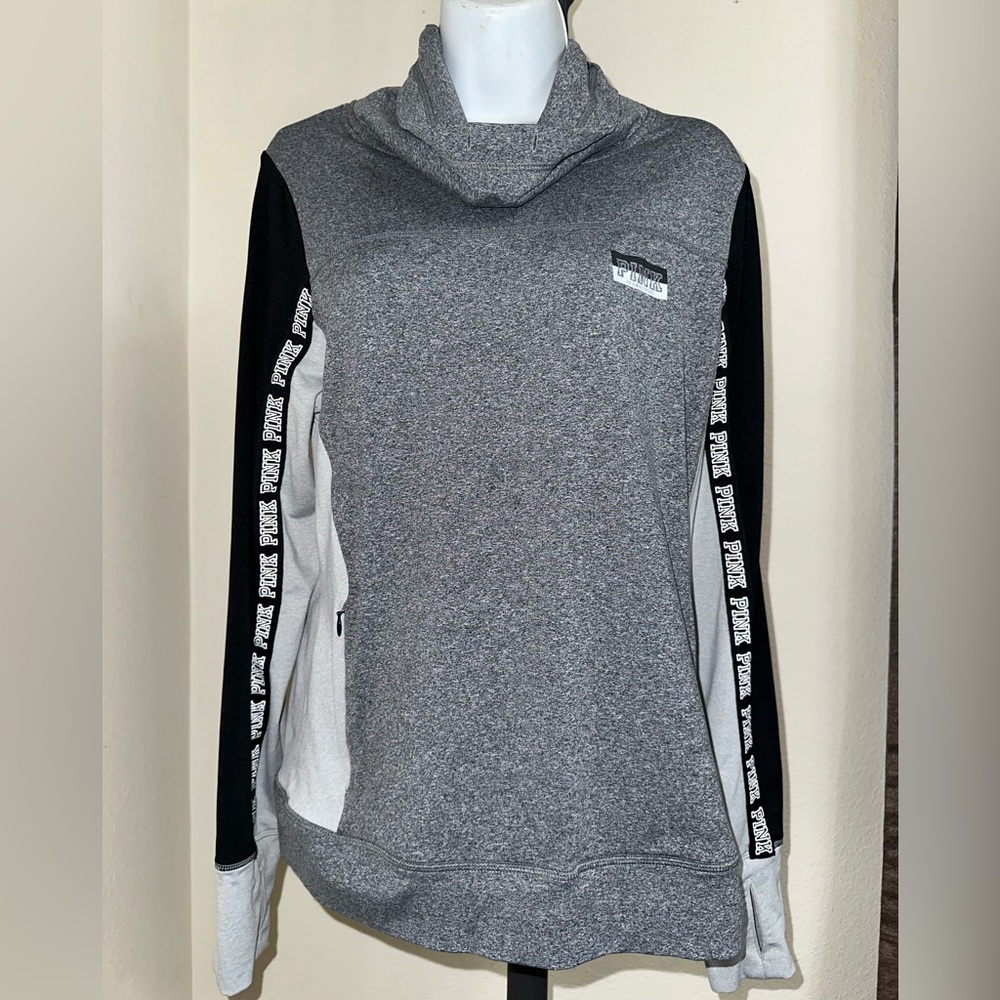 PINK gray and black sweater